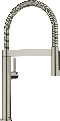 Produktbild: BLANCO CULINA-S II Mini | Küchenarmatur in satin platinum | Hochdruck | Mit herausziehbarem Schlauch | Wechsel von Klarstrahl in Brausestrahl | Gesicherte Wasserqualität & wassersparend