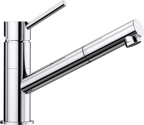Produktbild: BLANCO KANO-S | Küchenarmatur in chrom | Niederdruck | Mit herausziehbarem Schlauch | Rückflussverhinderer | Keramik Kartusche | Gesicherte Wasserqualität & wassersparend