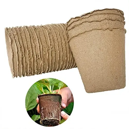 Produktbild: Blanketswarm Torftöpfe für Setzlinge, 3,1-Zoll-Samen-Startertöpfe, Runde Samen-Starter-Topfspots, Outdoor-Garten-Keimungs-Kindertöpfe, Abbaubare Samen-Starter-Töpfe-Kits(100 Stück)