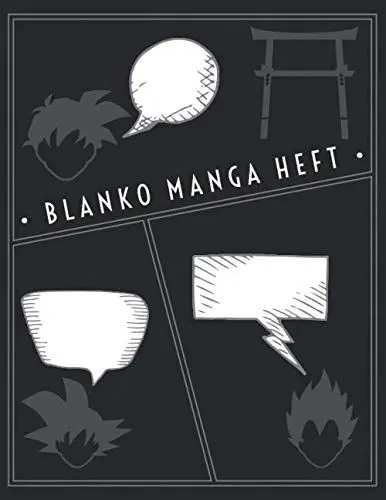 Produktbild: Blanko Manga Heft: Manga Skizzenbuch | Leeres Manga Heft | Manga zeichenbuch | Manga Zeichenpapier | Vielzahl von Manga Raster für Manga Zeichnen | Manga Block | 100 Seiten