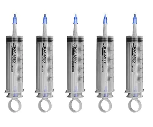 Produktbild: Blasenspritzen 5 Stück 100ml Wund- und Blasenspritze Spritze 3teilig 3-teilig Einmalspritzen
