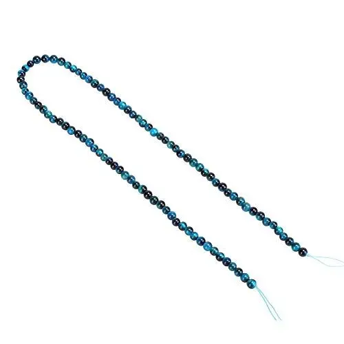 Produktbild: Blauer Tigerauge-Stein, Runde Perlen, DIY-Schmuck-Armband-Herstellungszubehör (4 mm, 92 Stück/Schnur.)