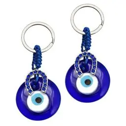 Produktbild: Blaues Auge Schlüsselanhänger Nazar Boncuk Türkischer Glücksbringer 2 Stück Glas Nazar Auge Anhänger Taschenanhänger Schlüsselbund Einweihungsparty Geburtstag