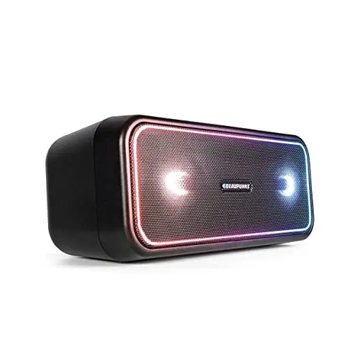 Produktbild: BLAUPUNKT Bluetooth Party Lautsprecher PS 200, 4.2, AUX-IN, Party-Speaker mit Mehrfarbige LED Beleuchtung, Integrierter Akku in schwarz
