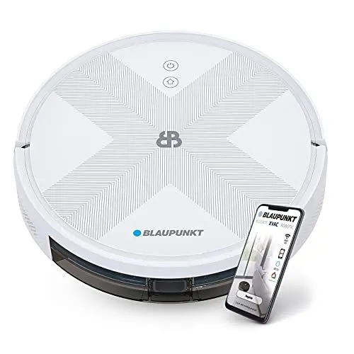 Produktbild: Blaupunkt Bluebot XVAC Saugroboter – Robotersauger mit Gyro Navigation - Roboterstaubsauger mit Automatische Aufladung – App, Wifi, Alexa und Turbo Saugfunktion