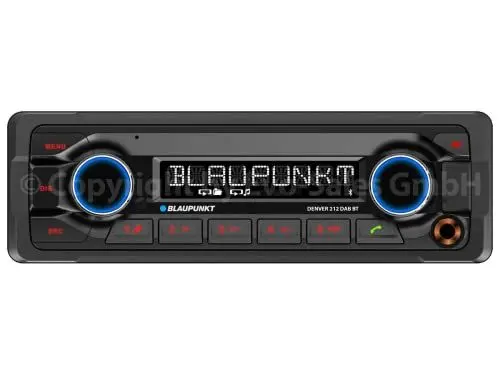 Produktbild: Blaupunkt DENVER 212 DAB BT | 1-DIN, DAB+, Bluetooth-Freisprecheinrichtung, 12 V, Heavy Duty Design, kurze Einbautiefe, schwarz