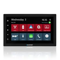 Produktbild: Blaupunkt Mannheim 600 DAB, 2-DIN Car-Multimedia, 7 Zoll Touchscreen, CarPlay, Android Auto, DAB+, Bluetooth, Freisprecheinrichtung, USB, Eingang Rückfahrkamera, Equalizer, 180 Watt