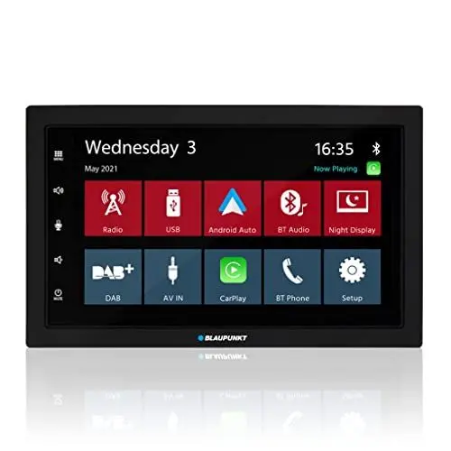 Produktbild: Blaupunkt Mannheim 600 DAB, 2-DIN Car-Multimedia, 7 Zoll Touchscreen, CarPlay, Android Auto, DAB+, Bluetooth, Freisprecheinrichtung, USB, Eingang Rückfahrkamera, Equalizer, 180 Watt