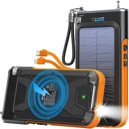 Produktbild: BLAVOR Solar Powerbank 20000 mAh Solarladegeräte PD 15W USB C Schnelles Laden Qi kabelloses Ladegerät für den Außenbereich tragbare Power Bank Externer Akku mit Solarpanel für Handy Camping Freien