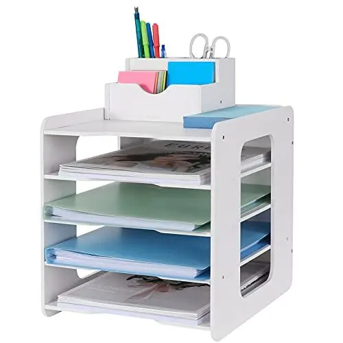 Produktbild: Briefablage, Papier-Organizer, Schreibtisch-Organizer, Dokumentenhalter, A4-Papierablagen für Zuhause, Büro, Schule (5 Ebenen)