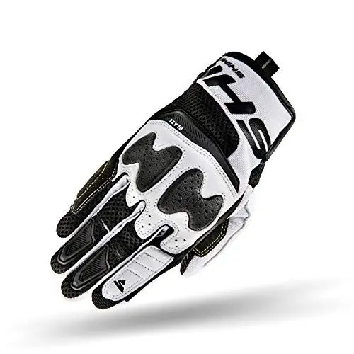 Produktbild: BLAZE MEN WHITE, Kurz Herren Touring Cross Quad Sommer Leder Sport Motorradhandschuhe, Weiß, Größe L