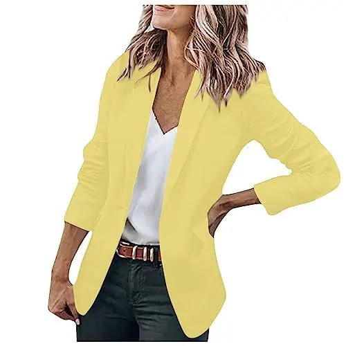Produktbild: Blazer Damen Blau Kurzblazer Damen Festlich Business Outfit Damen Sommerjacke Damen Leicht Elegant Dünne Jacke Damen Sommer Anzug Weste Damen Business Outfit Damen Set Blazer