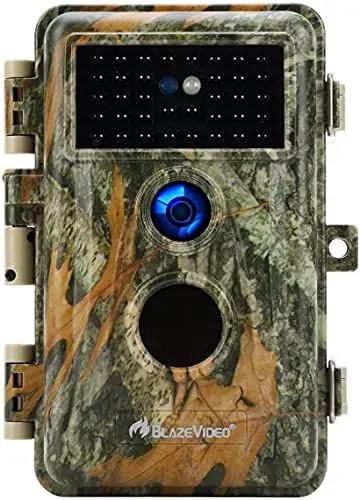 Produktbild: BlazeVideo 48MP Wildkamera Nachtsichtkamera Wildtier Kamera mit 1296P H.264 MPV Video, Bewegungmelder Nachtsicht Zeittraffer, IP66 Wasserdicht und 2,4
