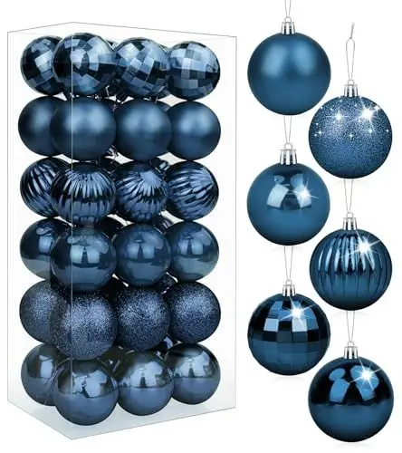 Produktbild: BLAZOR Weihnachtskugeln, 36 Stücke 4CM Christbaumkugeln Kunststoff, Weihnachtsdekoration Kugeln, Weihnachtskugeln Rot Gold Blau Silber, Christbaumschmuck Weihnachtsbaumschmuck