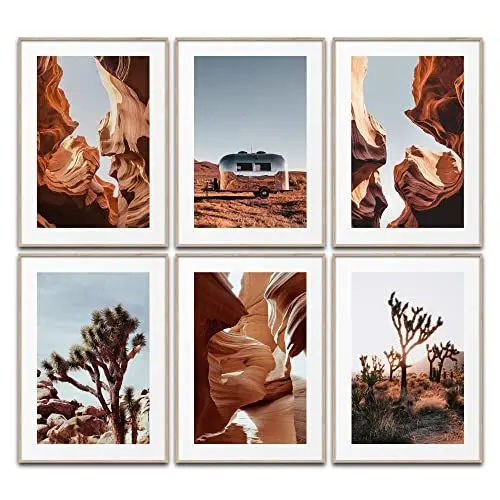 Produktbild: BLCKART Antelope Canyon Wandbilder Wohnzimmer Poster Set Natur Landschaft Wanddeko Wüste Bilder Schlafzimmer Deko Büro (6x DIN A4 (21 x 29,7cm))