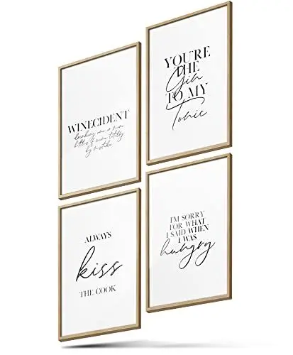 Produktbild: BLCKART Poster-Set Küche - moderne Wandbilder mit Sprüchen - Premium Poster für Küche und Esszimmer - Bilder zur Wanddekoration - Größe A3