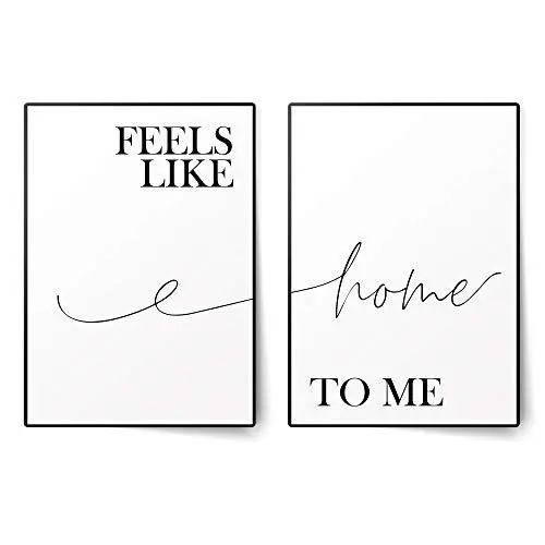 Produktbild: BLCKART Premium Poster Set Feels Like Home To Me | Stilvolle Poster Wohnzimmer Schlafzimmer Deko | ohne Rahmen (Feels like home I, A4)