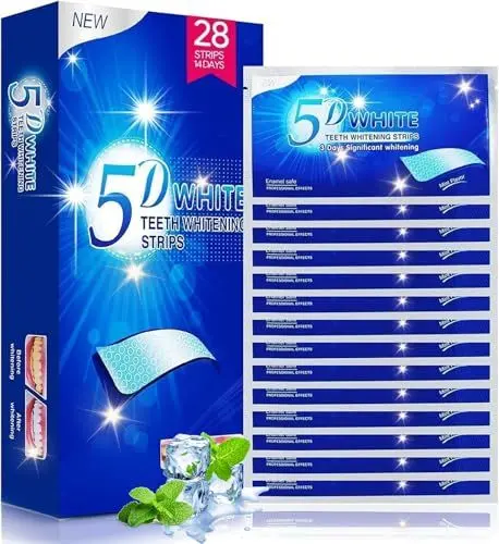 Produktbild: Bleaching Zähne White Stripes Zähne, Vinmall Zahnaufhellung Whitening Strips, zahn bleaching aufhellung, Professionelle zahnweiss bleaching stripes, Minze Geschmack, Schnelles Entfernen Aller Flecken