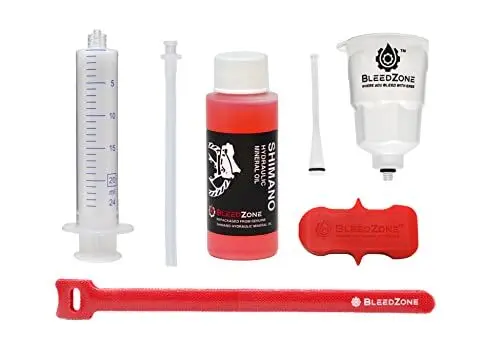 Produktbild: BleedZone Shimano-Bremsentlüftungsset mit 60ml Mineralöl –Hydraulisches Bremsen-Entlüftungsset für Shimano-Scheibenbremse, Fahrradbremsen-Entlüftungsset, MTB-Bremsentlüftungsset und Ölbremsenwartung