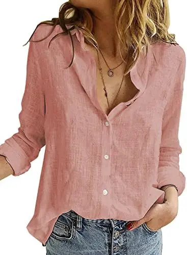 Produktbild: BLENCOT Damen Bluse Elegant Oberteile Langarm Hemden Casual Button Down Blusen Tops