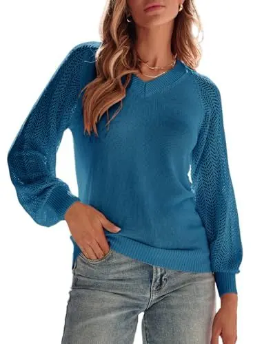 Produktbild: BLENCOT Damen Strickpullover Basic Pullover Winter Elegant Weich Oberteile Langarm Shirt
