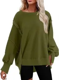 Produktbild: BLENCOT Damen Sweatshirts übergroße Fit Pullover Langarmshirt Rundhals Casual Oberteile Tops