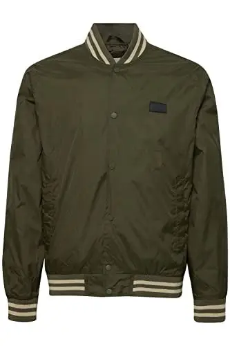 Produktbild: Blend 20715743 Outerwear Herren Übergangsjacke Herrenjacke Jacke bomberjacke Collegejacke mit Rippbündchen Regular Fit, Größe:L, Farbe:Forest Night (190414)