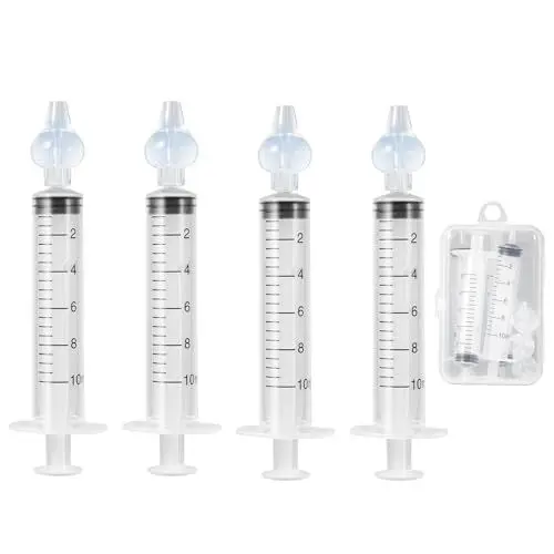 Produktbild: Blendura 4X nasensauger Babyspritze Neti Rinser, Tragbarer Wiederverwendbarer nasendusche nasenspülung Baby, weiß, 10ml
