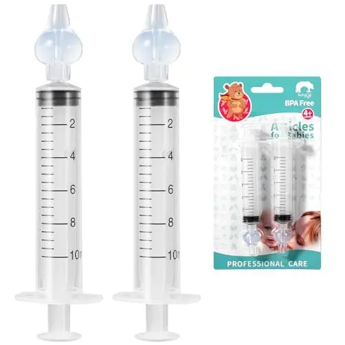 Produktbild: Blendura 2 Stück Nasensauger Baby 10 ml, Babyspritze Neti Rinser, Tragbarer Wiederverwendbarer Nasensauger Staubsauger Nasenspülgerät, für Bedürfnisse von Nasenspülung Baby