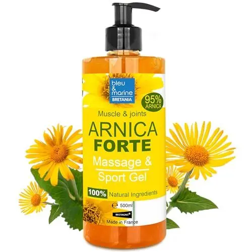 Produktbild: Bleu & Marine Bretania - Arnika FORTE Gel-Konzentrat 90% BIO | Massage-Gel für Muskeln, Gelenke | Für Akne, Pickel, Dehnungsstreifen | Beine, Füße Erfrischung, 500 ml