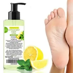 Produktbild: Bleumarine Bretania - Erfrischende Fußcreme mit Zitronenöl & Minzöl | Beruhigend, Feuchtigkeitsspendend, Schnell Einziehend | Anti-Geruch, Antiseptisch | Ideal für Sportler, 500ml