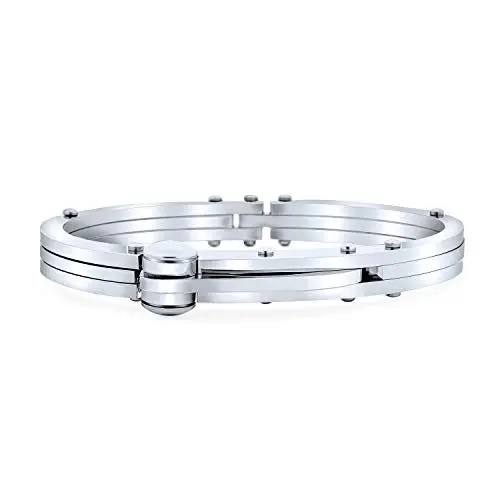 Produktbild: Bling Jewelry Biker Partner In Verbrechen Handschelle Für Herren Für Frauen Armband Armreif Silber Ton Edelstahl