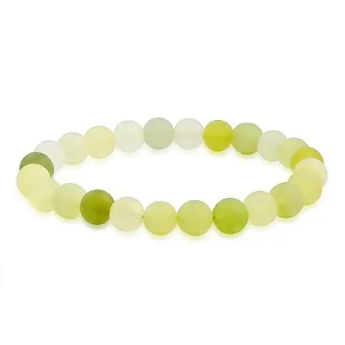 Produktbild: Bling Jewelry Edelstein Halbedelmatte Neue Jade Serpentin Runde Perlenkugel 8MM Stapel Stretch Armband Für Frauen Männer Teenager Unisex