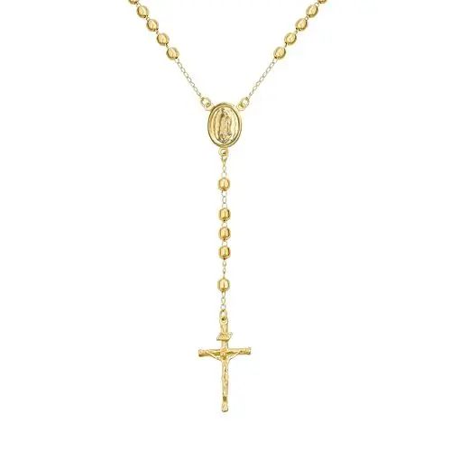 Produktbild: Bling Jewelry Gebetsrosario Kreuz Beads Katholische Jungfrau Maria Rosenkranz Halskette Für Frauen Teenager 18K Vergoldetes Messing