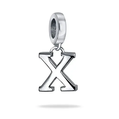 Produktbild: Bling Jewelry Personalisiertes Geschenk Bsperren Buchstabe X Alphabet Initialee Baumelnd Charme Bead Für Frauen Für Teen .925 Sterling Silber Für Europäische Armbänder