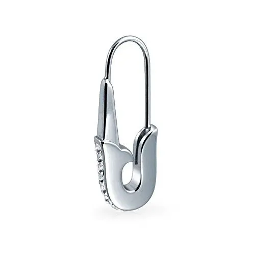 Produktbild: Bling Jewelry Sicherheitsnadel Symbol der Unterstützung für vertriebene Menschen Kristallakzent Edelstahl Anhänger hinzufügen 1 Zoll