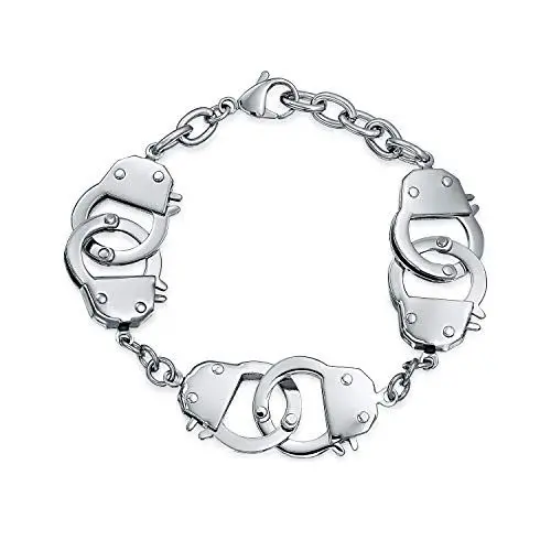 Produktbild: Bling Jewelry Unisex Biker Schmuck Stilvolles Multi Handschellen Bff Armband Aus Edelstahl Für Frauen Männer 21,5 CM