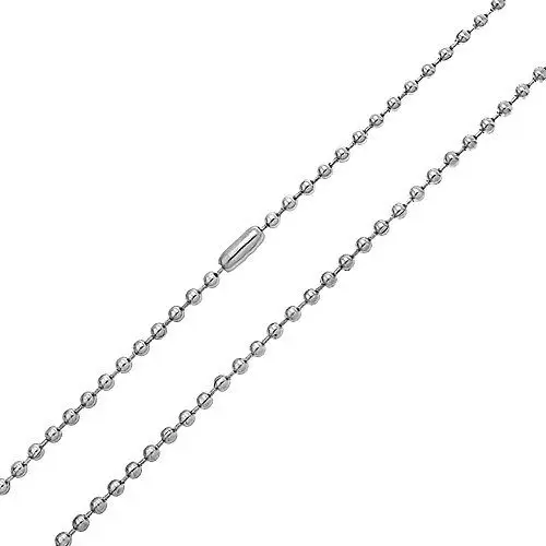Produktbild: Bling Jewelry Unisex Herren Link Stark Silberfarbene Edelstahl Schussperlen-Kugelkette Für Männer Jugendliche Und Frauen 20 Zoll 3Mm