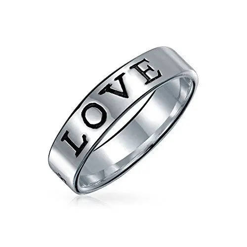 Produktbild: Bling Jewelry Verpflichtungsworte Mantra Versprechen Liebe Ewigkeit Band Ring Für Teenager Frauen Oxidiertes .925 Sterlingsilber