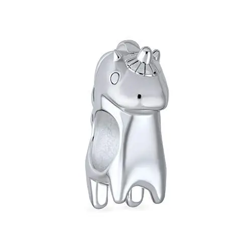 Produktbild: Bling Jewelry Viel Glück Cartoon Märchen Mythische Einhorn Charme Bead Für Frauen Teen Oxidiert .925 Sterling Silber Passt Europäischen Armband