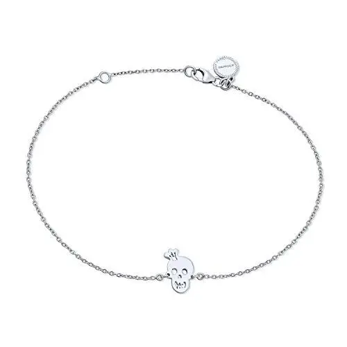 Produktbild: Bling Jewelry Whimsical Fußkettchen Armband Herz Augen Lächeln Karibische Piraten Charme Krone Schädel Fußkettchen Für Frauen Jugendlich Hot Wife .925 Sterlingsilber Einstellbar 9 Bis 10 Zoll