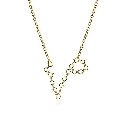 Produktbild: Bling Jewelry Zartes Celestial Astrology Zodiac Fische Sternbild Sterne Halskette Für Frauen Für Teenager 14Kt Gold Plattiert Sterling Silber