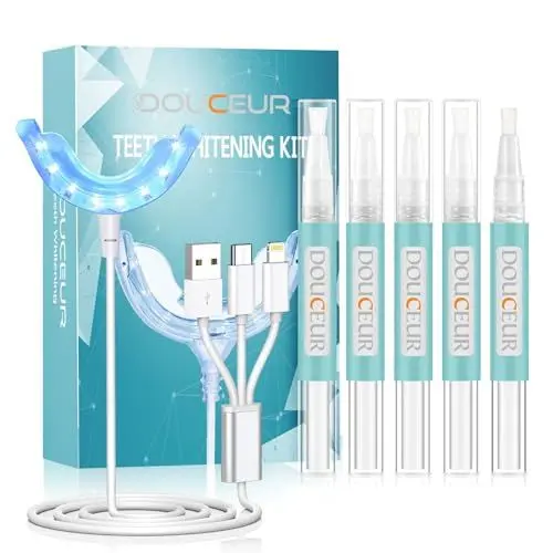 Produktbild: Blisstaar Professionell Teeth Whitening Kit: 20 Minuten Schnelles Zahnaufhellung System zu Hause mit 16X LED Bleaching Lampe und 5 Pcs Zahnbleaching Gels um die Zähne Weisser zu Machen