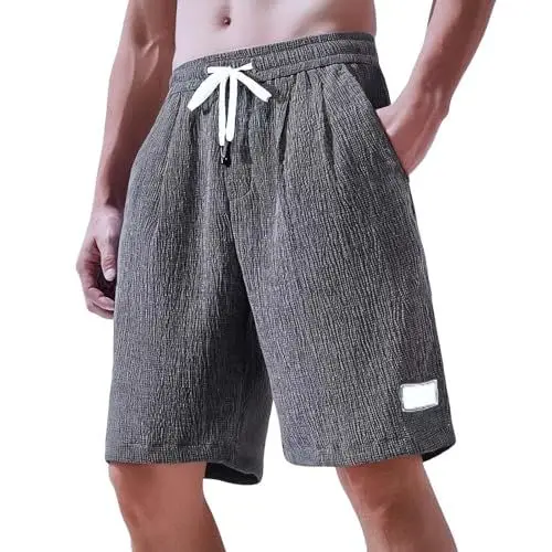 Produktbild: Blitzangebote Fitness Hose Herren Gym Herren Shorts Strand Shorts Falten 5/10 Fitness Laufen Atmungsaktive Hose Baggy Kurze Stretch