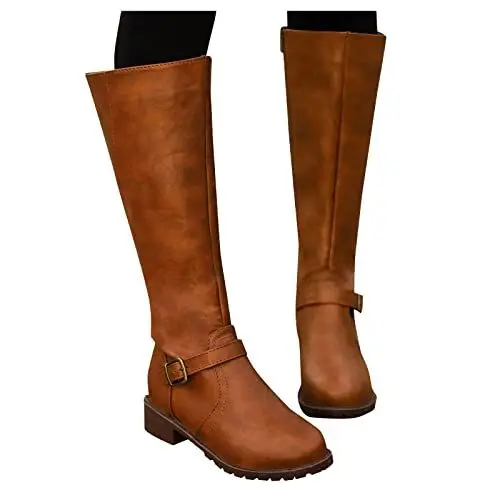Produktbild: blitzangebote Reitstiefel Damen Einfarbige Mid Calf Cowboy Stiefel Stylisch & Praktisch Winterstiefel Damen Elegan artikel unter 2 euro weihnachten sale