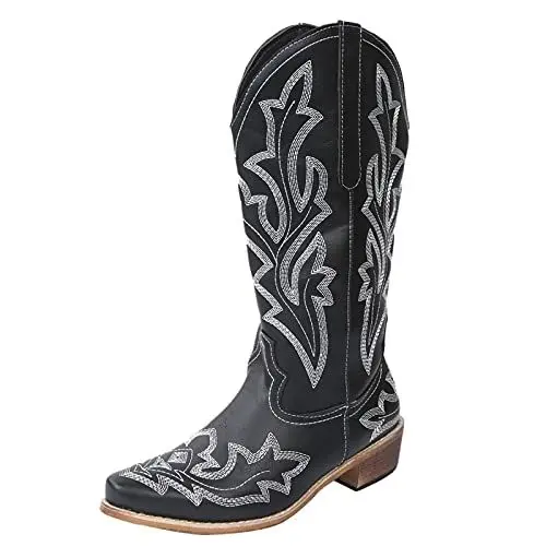 Produktbild: blitzangebote Winterstiefel Damen Kniehohe Damen Westernstiefel Stylisch & Praktisch Winterstiefel Damen Casual Sp damenkleider sommer sale damenbekleidung sommer sale