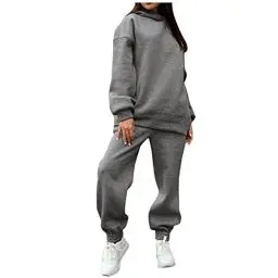 Produktbild: blitzangebote des Tages,anzüge Damen,Freizeit Anzug Damen,Pullover Damen Winter Baumwolle,Winter Pullover Damen,Pullover Damen Winter Oversize,Damen Sweatshirt,Jogger Damen Set,Dark Grey,L