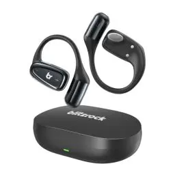 Produktbild: BlitzRock Open Ear Kopfhörer Bluetooth 5.4 Kabellose, 7,1g Ultraleicht, 0,7mm Ohrbügel, Sicherer Sitz, Klarer Klang, ENC Noise Cancelling, IPX7, Sportkopfhörer für Fitness, Laufen, Schwarz
