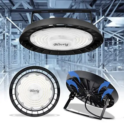 Produktbild: Blivrig 300W LED UFO Hallenstrahler Industrielampe 6500K Kaltweiß 30000LM, 252 Hängeleuchten 230V mit Kabel, IP65 Wasserdicht Pendelleuchten Innenbeleuchtung für Gymnasium, Fabriken