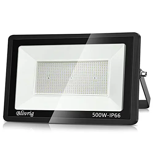 Produktbild: Blivrig 500W LED Strahler Außen Kaltweiß 6500K, 50000LM Superhell Außenstrahler, IP66 Wasserdicht LED Fluter, Flutlicht, Aussenlampe für Gärten, Innenhöfe, Garage, Hotel